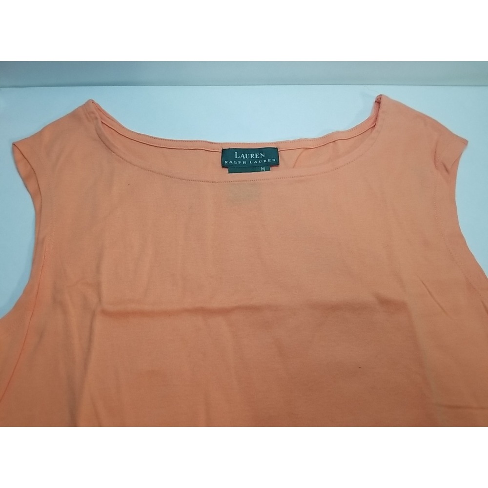 Lauren Ralph Lauren Sport Women's M Medium Peach Sleeveless Tank Top‎ Cotton